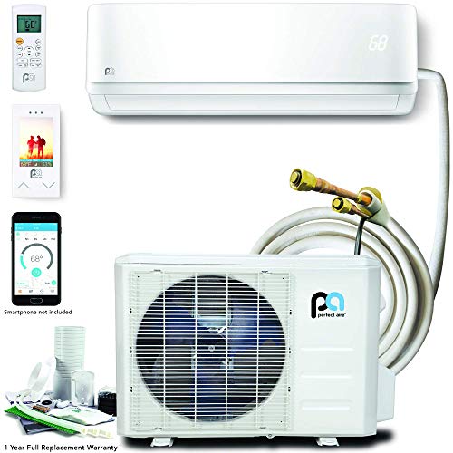 PerfectAire DIY 12,000 BTU 17.5 SEER Quick Connect Ductless Mini-Split Heat Pump w/WiFi