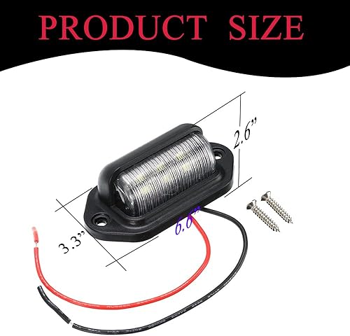 Miniatura 2 de 2 luces LED para matrícula, 12 V-24 V, amarillo ámbar, luz trasera, impermeable, 6-SMD, lámpara trasera para camión, SUV, remolque, camiones y barcos