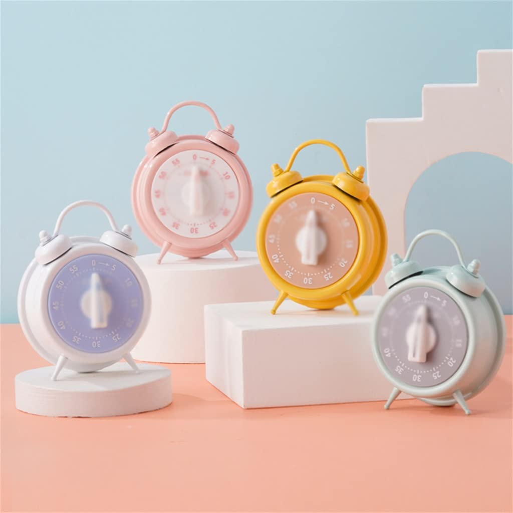 Temporizador, gestor de Tiempo, recordatorio, Reloj Despertador mecánico Cocina con Cuenta atrás(Yellow)