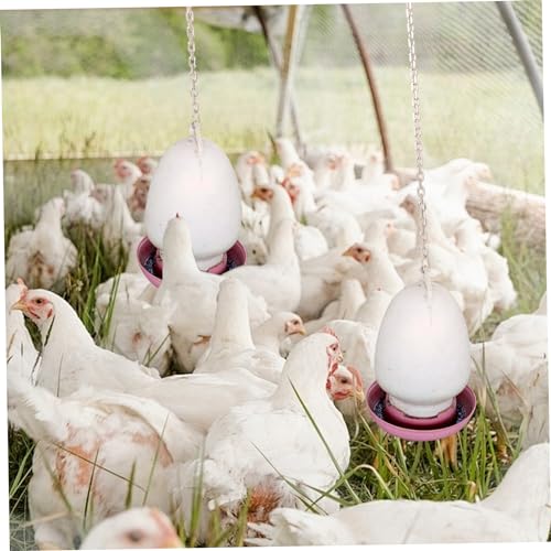 OnIUeZky 2pcs Edelstahlkette für Geflügeltrinker -Feeder 2M Hanging -Kette mit 4 Haken Hochleistungskette für Hühnerfuttermittel Vogelfutterhäuschen Hähnchen -Zubehör Laden 80 kg