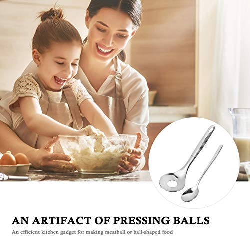 Hemoton 2 Stuks Rvs Gehaktbal Maker Lepel Keuken Zelfgemaakte Diy Gehaktbal Making Tool Met Lepel - Image 3
