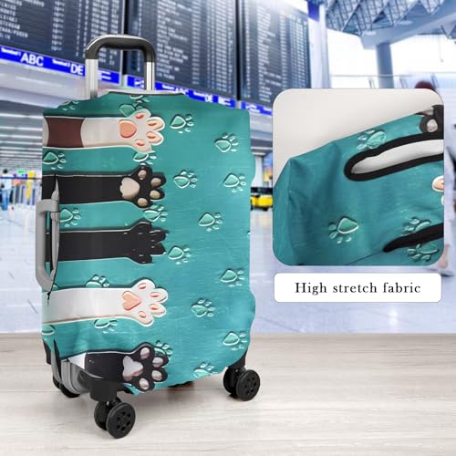 Travel Luggage Cover Protector, Washable Elastic Suitcase Cover, Luggage Protective Cover for 18-21 Inch Luggage (Cat Scratch, S)4