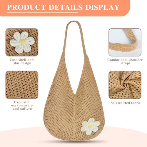 Bolso Tote tejido a crochet para mujer miniatura 5