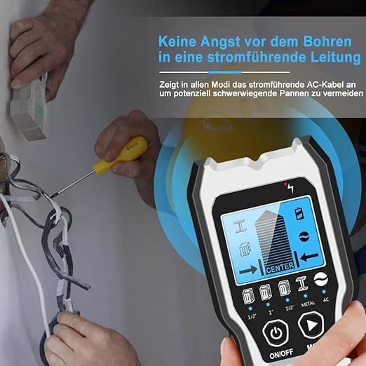 Leitungssucher Ortungsgerät, 5 in 1 Multifunktions Wand Scanner Detektor Bolzendetektor mit...