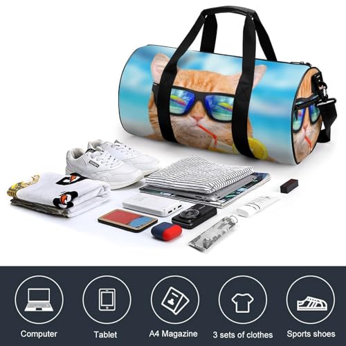 Sac de sport chat drôle avec grand compartiment 45cm et motif original - 4