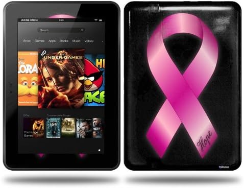 Hope Breast Cancer Pink Ribbon on Black Decal Style Skin fits Amazon Kindle Fire HD 8.9 inch