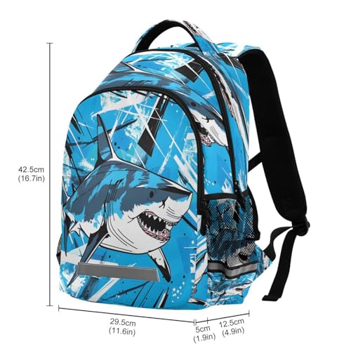 ALAZA Angry Shark Backpack for Boys Girls Students Elementary School Bag Kids Bookbag Travel Daypack3