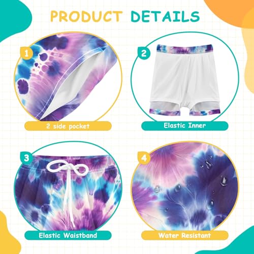 Toddler Boys Swimwear Swim Trunks with Compression Liner 4T Bacterial Colony Abstract4