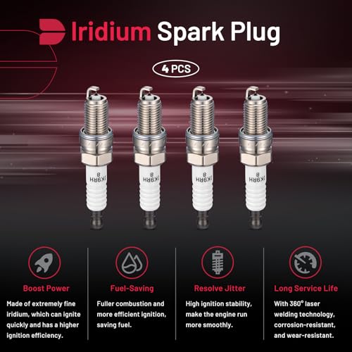 Image of BDFHYK 93618 Platinum Iridium Spark Plugs Compatible with Dodge 2013-2016 Dart, Compatible with Jeep 2015-2018 Renegade, 2017-2020 124 Spider, 2012-2019 500 500L 500X 1.4L SIKR9A7 68070507AC Set of 4