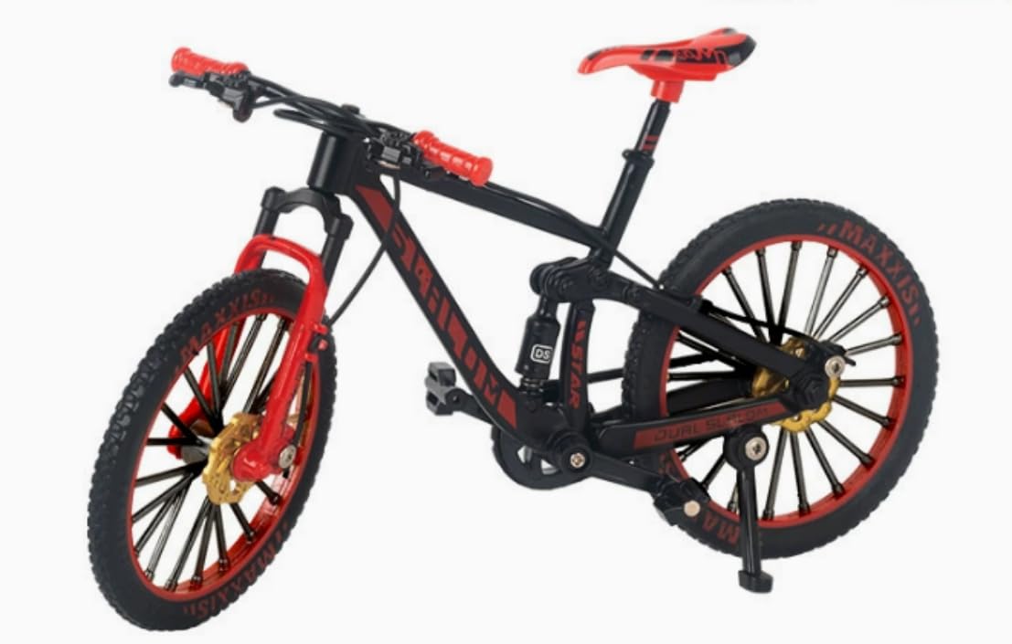 bzjqh Mini Bicycle Model, Finger Bike Model 1:10 Scale Die-Cast Mini Bicycle, Collectible Toy for Enthusiasts, Perfect for Display, Role-Play & Birthday Gifts (20×12CM) (red)