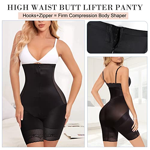 Reyeogo Women Butt Lifter Shapewear Slim Tummy Control Panties Body Shaper Hip Enhancer Underwear Lace Thigh Slimmer Shorts (Medium, Black) #TOP1