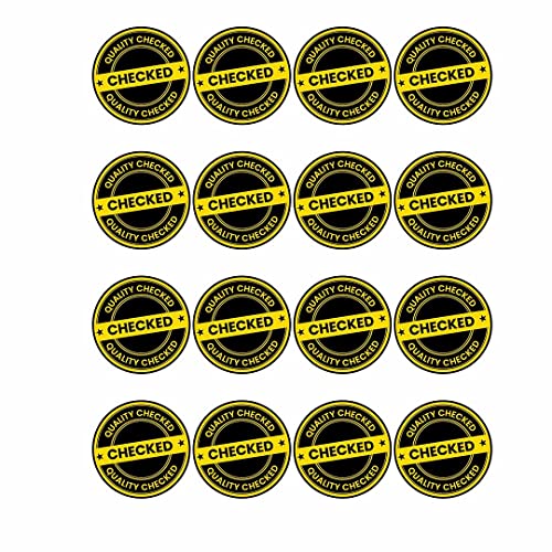 Image of CVANU 1000pcs Quality Checked Mini Sticker in Yellow & Black Color Round Shape (20 X 20mm) cv7