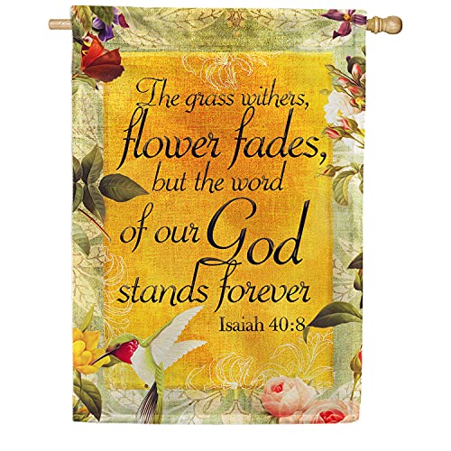 Isaiah 40:8 God Stands Forever House Flag 28" x 40" Double Sided