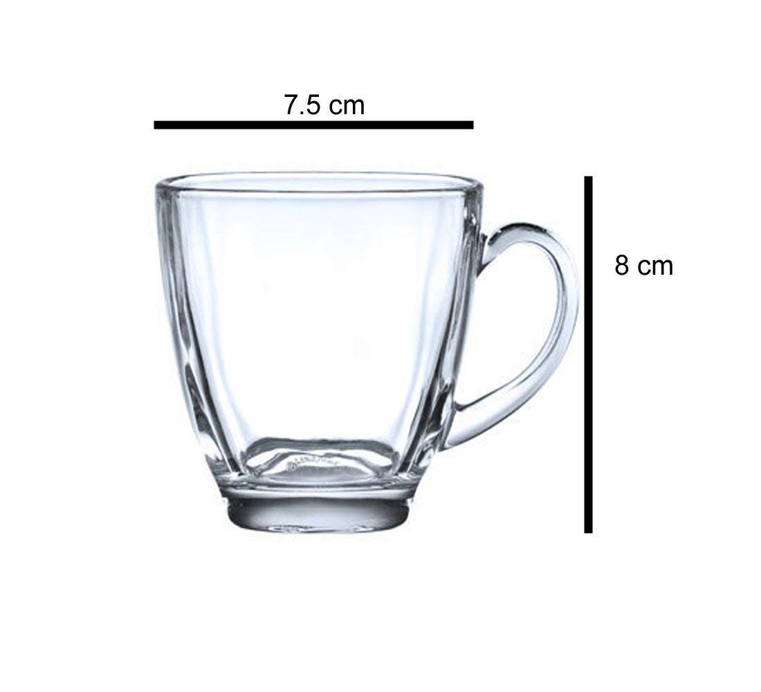 Home-Cart Glass Tea and Coffee Cup Set-6 Pieces, Transparent, 140 ml 2