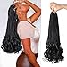 French Curl Crohcet Braids,Mebeli Crochet Hair for Black Women Goddess Box Braids Crochet Hair Pre Looped with Curly Wavy Ends French Curly Braiding Hair Synthetic Hair Extensions French curl 18inch 1B 8packs