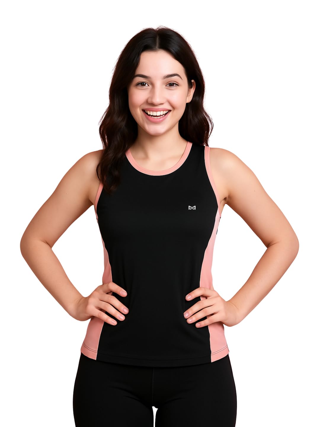 white moon White Moon, Sleeveless Gym T Shirt for Women Workout, Swimming T Shirt, Sando Top for Women, Gym Vest, Polyester with Back Print (Pack of 1)-picture-15