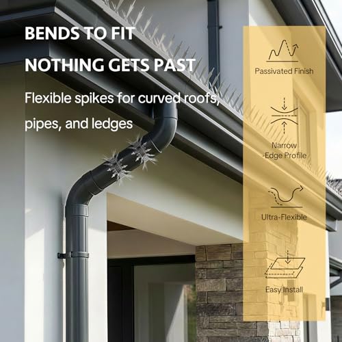 OFFO Bird Spikes for Outside, 304 Stainless Steel, 10 Pcs 10 Ft, Sliver by OFFO - Used condition - Image 7