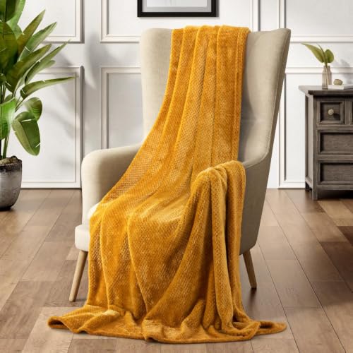 Image of Wakefit Premium Flannel Solid Single Bed Blanket (86x60 Inch) | 200 GSM Reversible Lightweight Soft Polyester Blanket for Bed, Sofa, Couch, Travel & Camping | Gentle Machine Washable | Yellow
