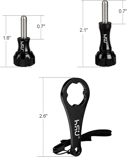 Miniatura 9 de HSU Juego de tornillos de mariposa de aluminio + llave para GoPro Session, Hero 11, 10, 9, 8, 7, 6, 5, 4, 3, AKASO Campark y otras cámaras de acción