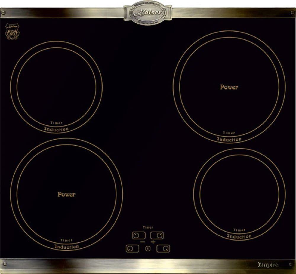 Kaiser Empire EH 6355 Em + KCT 6395 Em- Forno elettrico da incasso in stile retrò, 67 litri, autopulente, 8 funzioni, girarrosto+ Piano cottura ad induzione Piastre metalliche in bronzo