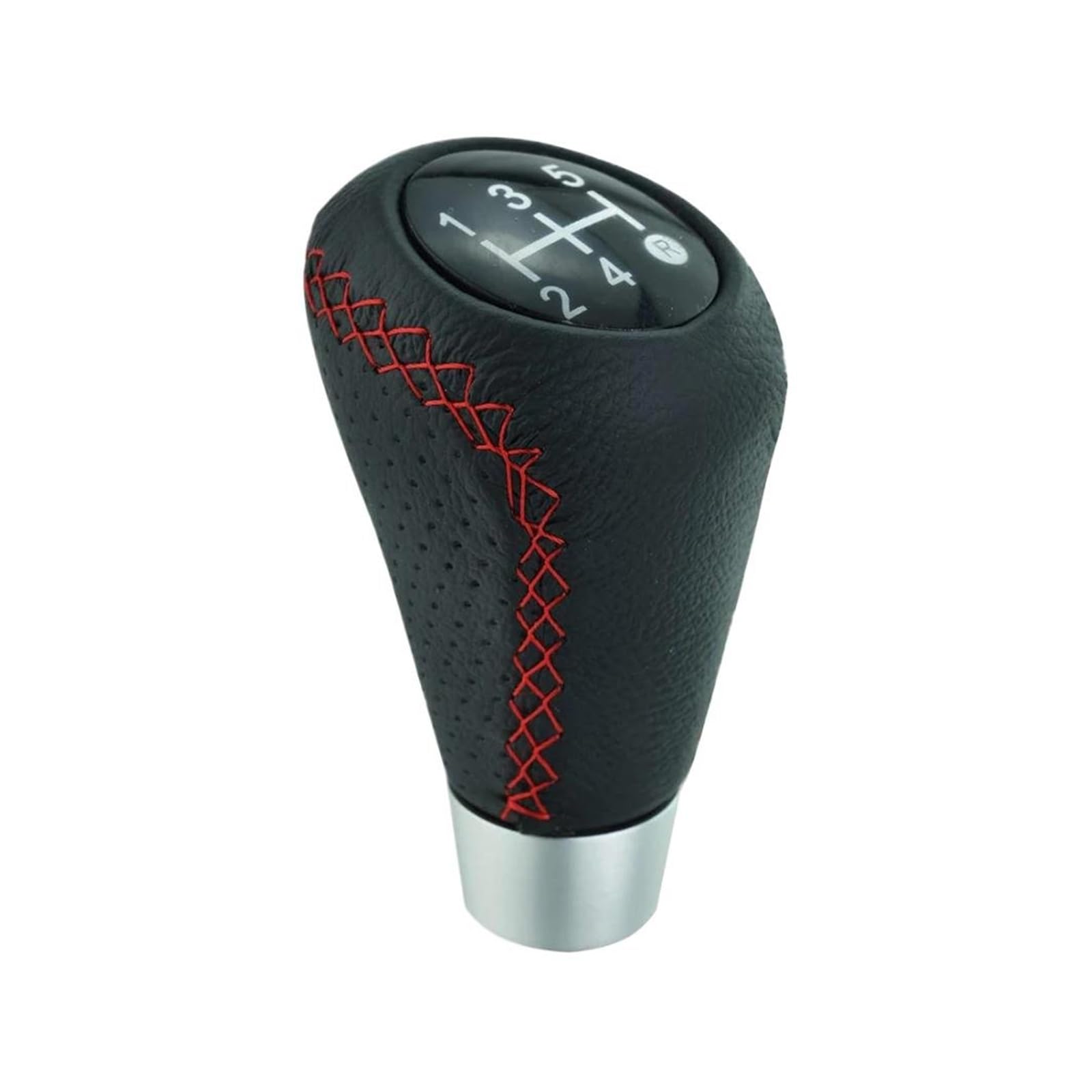 Lozopmtmld Red Upgrade Gear Knob For 5 Speed Manual Leather Stitch Gear Shift Knob