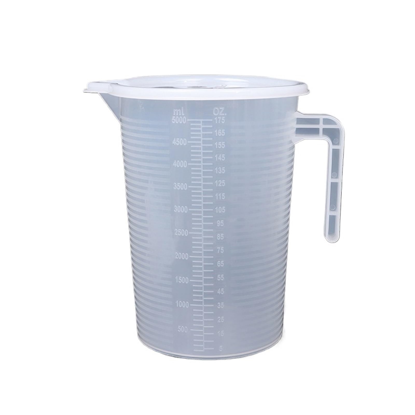 Messbecher 3Pcs 300ml/500ml/1000ml/3500ml/5000ml Kunststoff Flüssigkeit Messbecher Krug gießen Ausguss Oberfläche Mit Deckel Mess Werkzeug(5000ml)