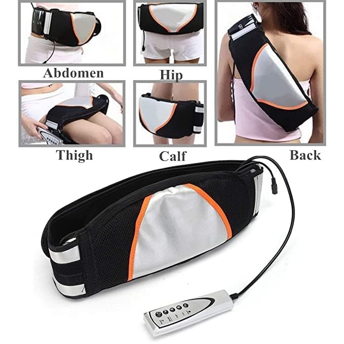 Image of Vibration Massage Belt with Adjustable Waist Strap and Controller, Electric Body Massager for Waist, Abdomen, Back, Thighs & Calves, Home Massage Belt for Adults