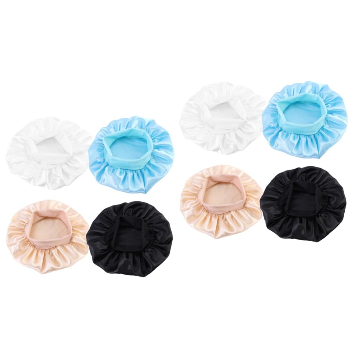 Housoutil 8piezas Gorro Elástico Cuidado Del Cabello Redondos De Color Gorro De Noche Cómodo y Transpirable Para Khaki