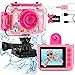 GKTZ Appareil Photo Enfant Étanche Caméra Vidéo d'action sous-Marine Enfants Appareil Photo Selfie Numérique avec Jeux 3-10 Ans Filles Garçons Cadeaux Jouet avec Écran 2 Pouces, Carte TF 32 Go-Rose