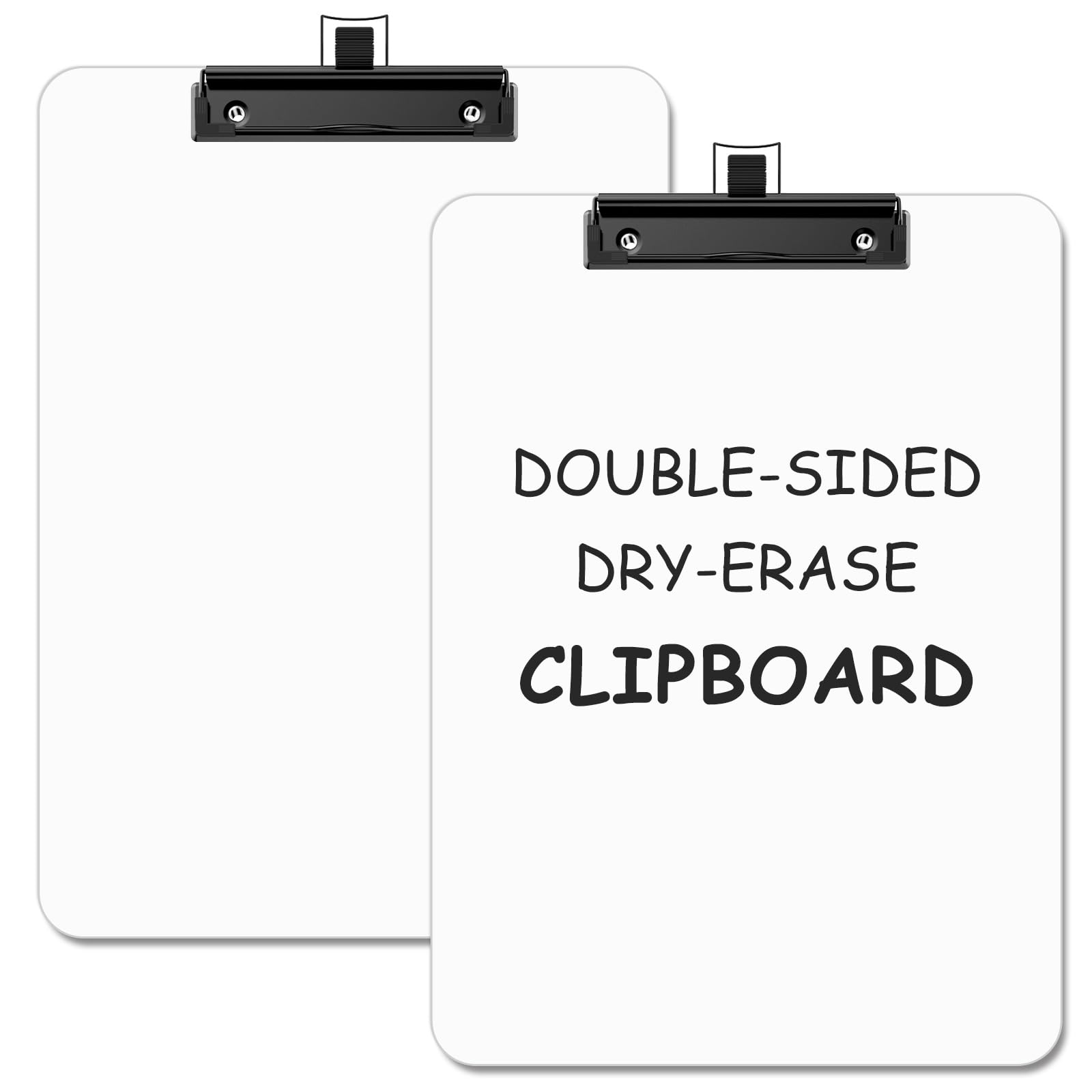 Zoenley Dry Erase Wood Clipboard, 9 x 12.5 Double-Sided White Board for Classroom, Students, Kid, Hardboard Clip Board 8.5x11 with Low Profile Black Clip, Office & School Supply(2Pack)