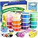 QMAY 24 Colors Air Dry Clay, Ultra Light Modeling Clay, Magic Clay Polymer Clay Artist Studio Toy, Creative Art DIY Crafts, Gift for Kids(Modeling Dough with Project Booklet) …