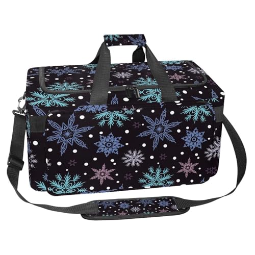 Sac de sport pour voyage et entraînement au motif de village blanc et bleu