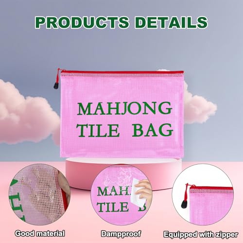 Bolsas rosas para fichas de Mahjong, pack x2 miniatura 3