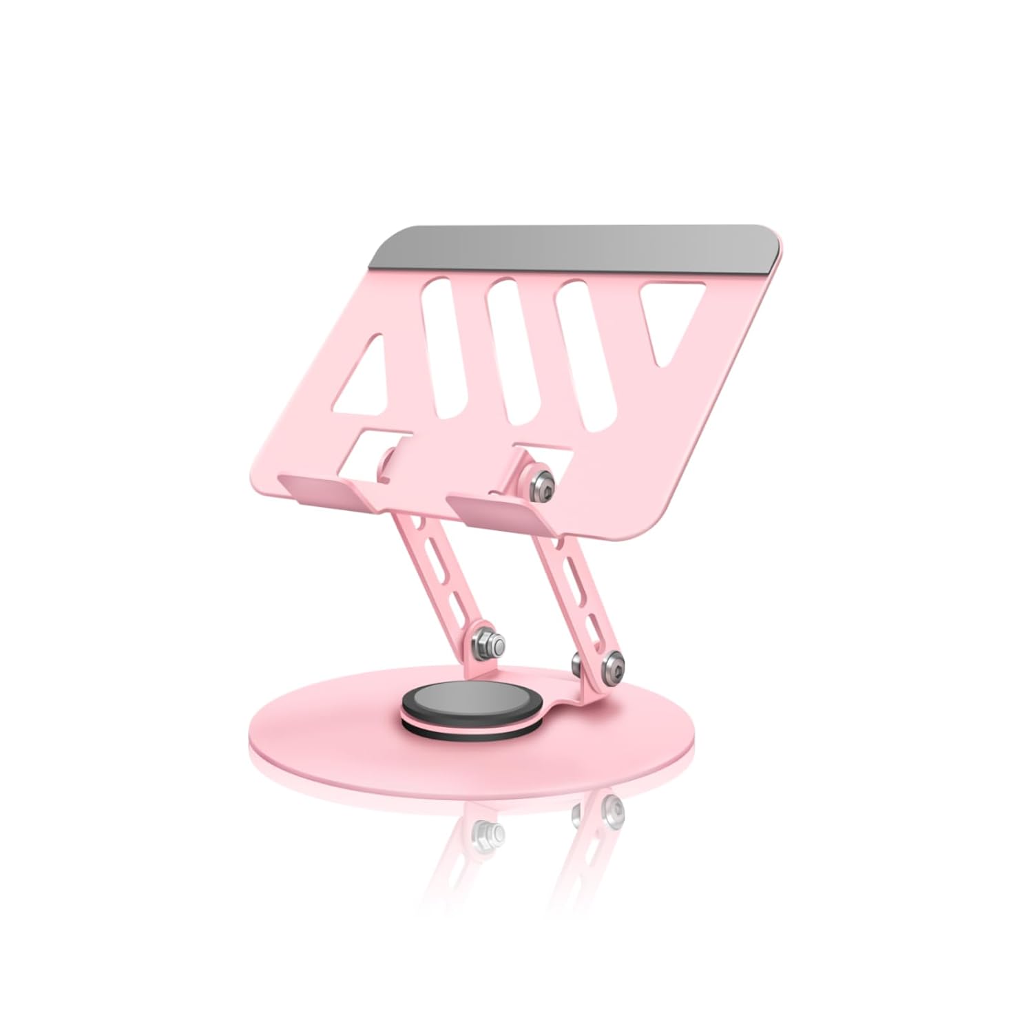 ZSAUTHREE 360 Rotating Tablet Stand - Pink Adjustable Dual Rotary Shaft Folding Design Fits iPads Tablets Up to