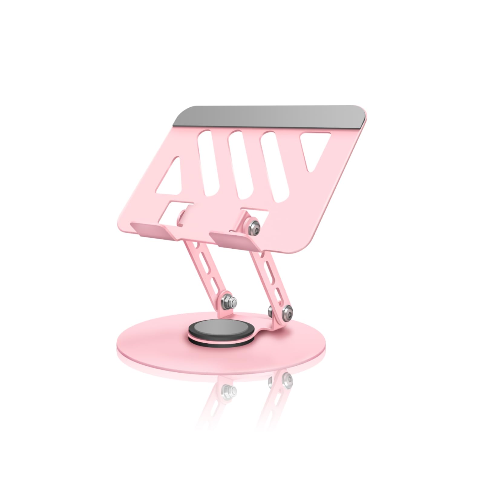 ZSAUTHREE 360 Rotating Tablet Stand - Pink Adjustable Dual Rotary Shaft Folding Design Fits iPads Tablets Up to