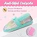 Orthoshoes Girls Fluffy Sequin Slippers, Cozy Plush House Slippers with Ribbon Bow for Girls Bedroom Indoor Outdoor