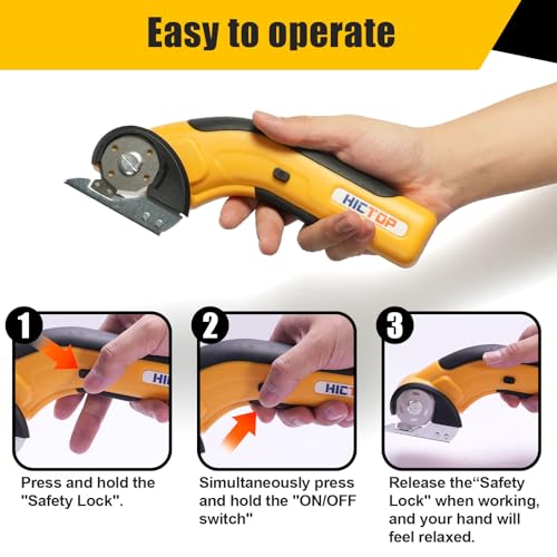 Hictop Electric Scissors Cordless Cardboard Cutter Heavy Duty With Safety Lock 4.2V Rechargeable Electric Scissors For Thick Cardboard thumb #5