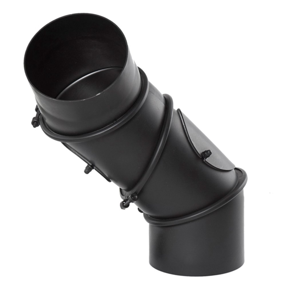 EWO Ofenrohr-Bogen 180 mm Durchmesser - Ofenrohr Multibogen 0-90° Schwarz - Senotherm-Beschichtung - rußbeständig, frost- und tauwechselbeständig