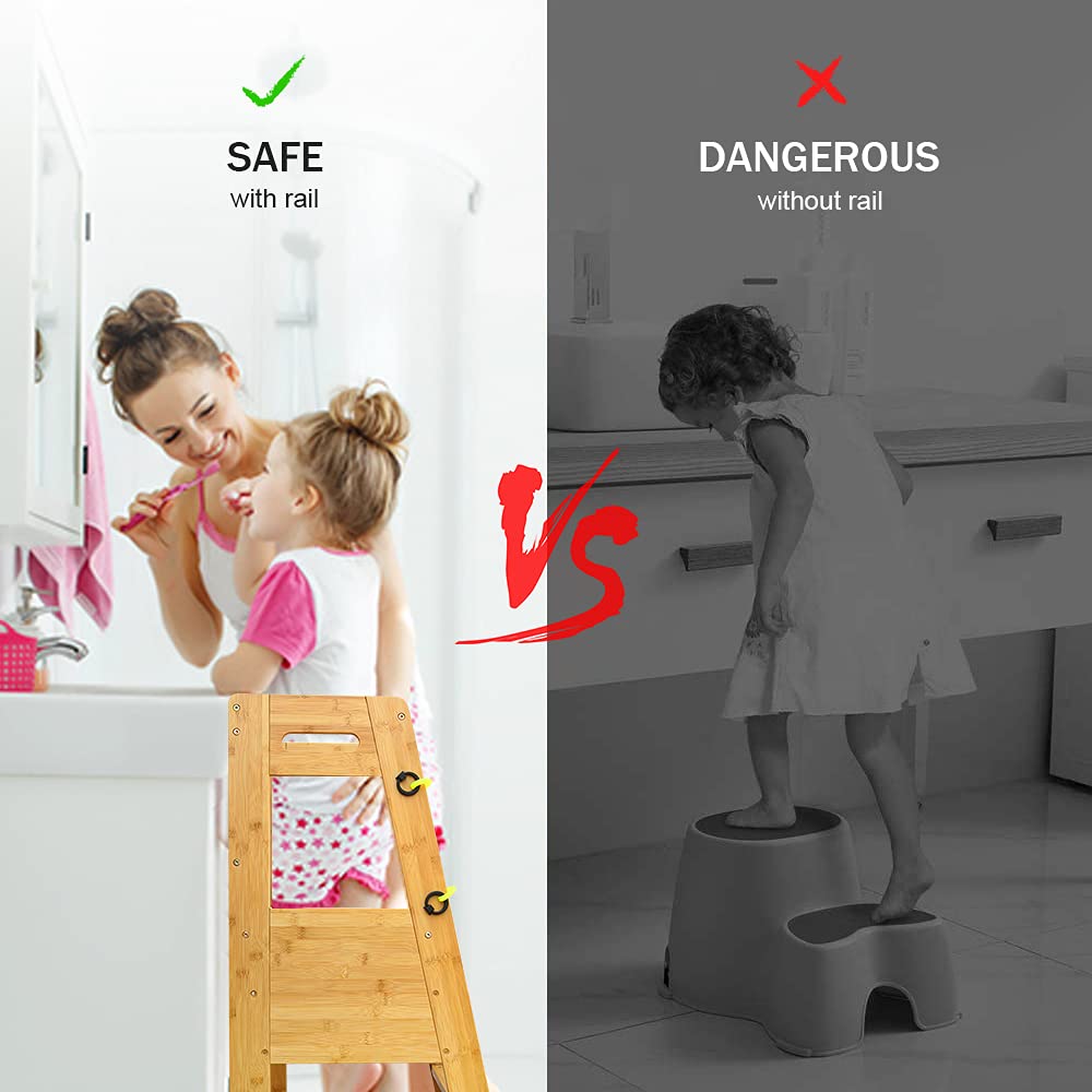 X XBEN Kitchen Helper Stand Toddlers, Montessori Kitchen Helper for