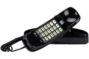 AT&T 210 Basic Trimline Corded Phone, No AC Power Required, Wall-Mountable, Black,...
