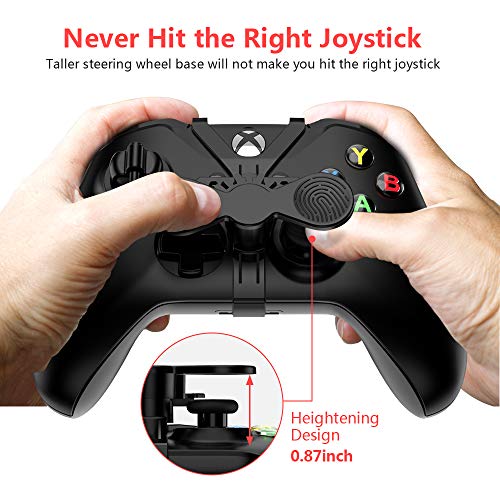 Xbox One Mini Steering Wheel, Xbox One Controller Add-on Replacement Accessories for All Xbox Racing Game (Black)