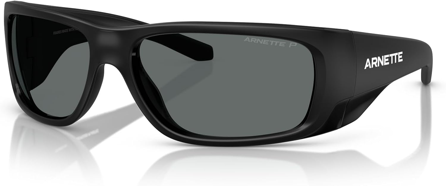 ARNETTE Man Sunglasses Black Matte Top/Shiny Frame, Polar Grey Lenses, 62MM