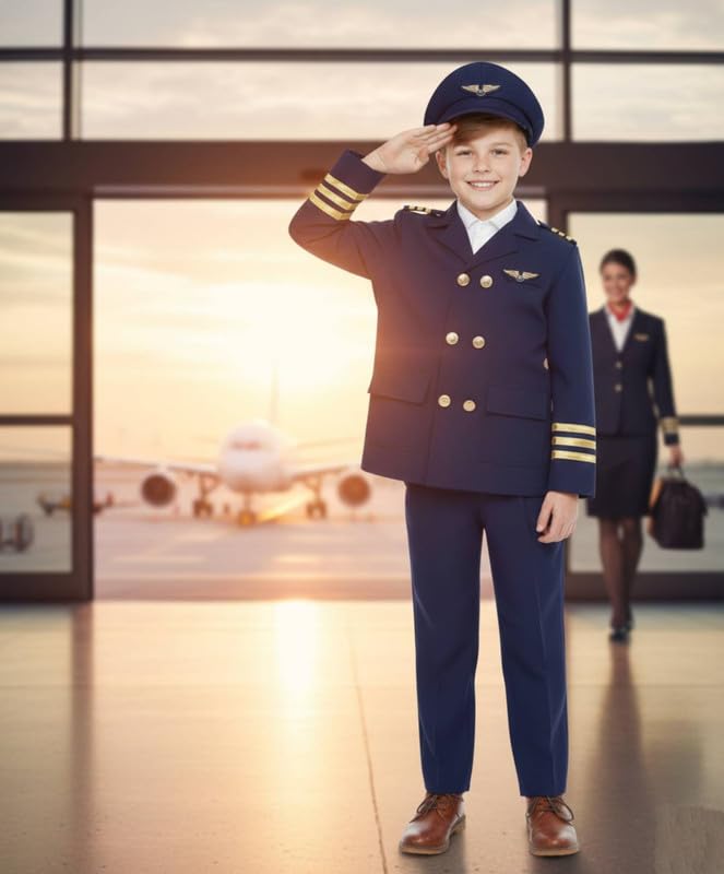 Image of FancyDressWale Community Helper & Career Role Play Costume for Fancy Dress Pilot, Navy, Army, astronaunt, Police Costumes