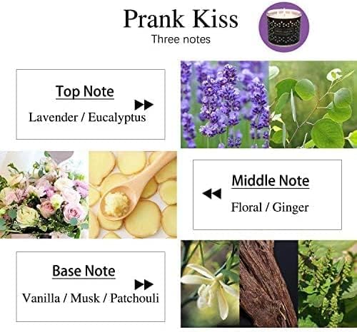 Miniatura 3 de Paquete de 2 velas aromáticas para el hogar, velas de lavanda, velas de aromaterapia de 3 mechas para mujeres, velas en tarro grande de larga