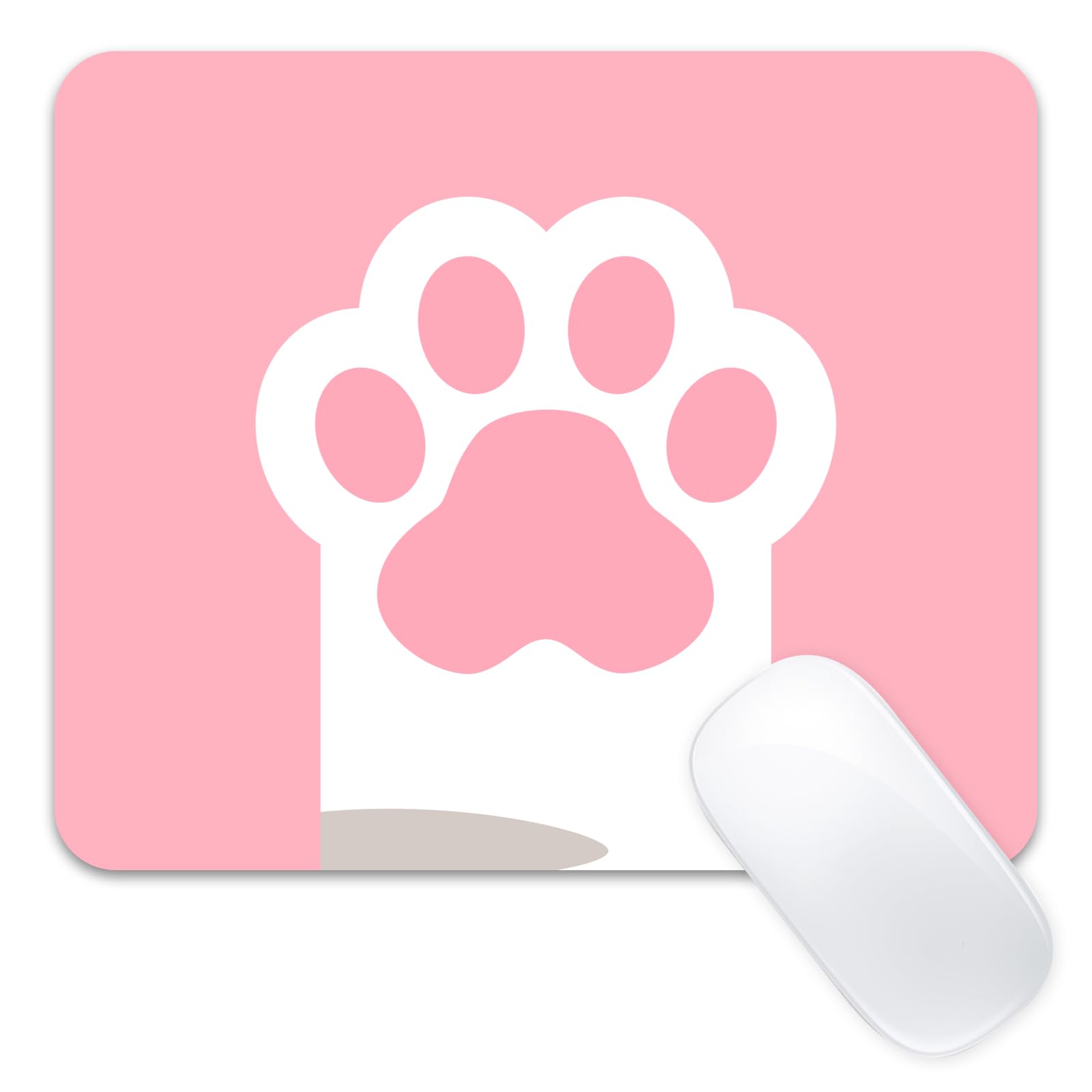Stanoha Cute Mousepad Computer Pink Kawaii Cool Mousepad Aesthetic Girly Women Design Kids Girls Teen Pretty Cat Paw Modern Colorful Decorative Animal Art Small Office MouseMat for Laptop