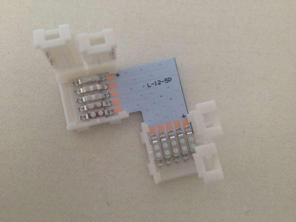 Wiring Connecting Terminals - 50pcs lot 12mm Width 5pin PCB Middle connectors L Shape Without Soldering for 12mm RGBW Strip