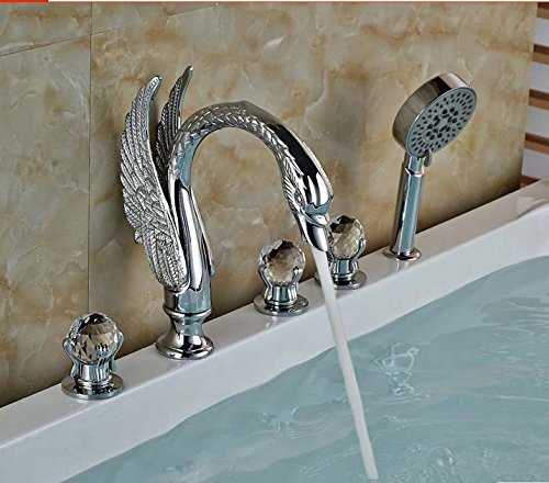 Mélangeur baignoire style cygne marron Gowe une élégance intemporelle