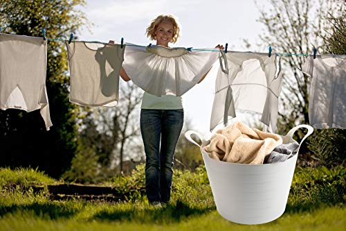 Flexi Wäschekorb 3er Set – Flexible Wäschewanne 30L aus Kunststoff – Robuster Wäschesammler mit Griffen – Universal Aufbewahrungskorb für Haushalt & Bad – Made in EU, 3 Farben