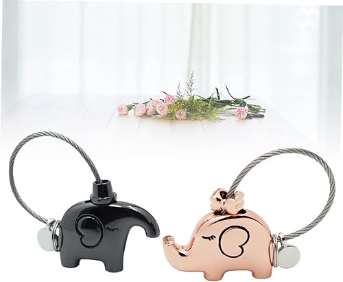 Miniatura 2 de Llavero colgante de 2 piezas, pequeño regalo, decora bonito colgante bolsa colgante de metal, llavero de elefantes, llavero de metal, llavero