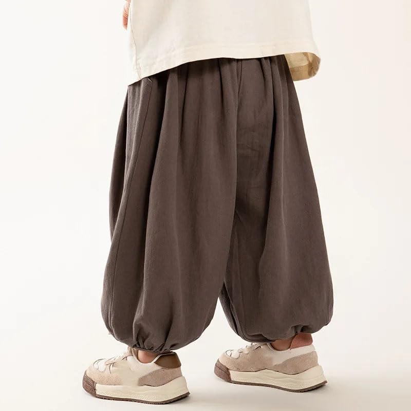 Kids Thin Lantern Pants Solid Loose Harem Pants Comfortable Boys Girls Trousers2